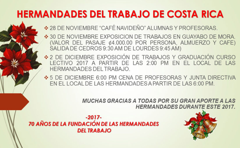 El Centro de Costa Rica organiza un “café navideño” para el próximo 28 de noviembre